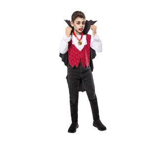 NEW Boys Celebrate! Vampire Halloween Costume S (6/7) Black Red